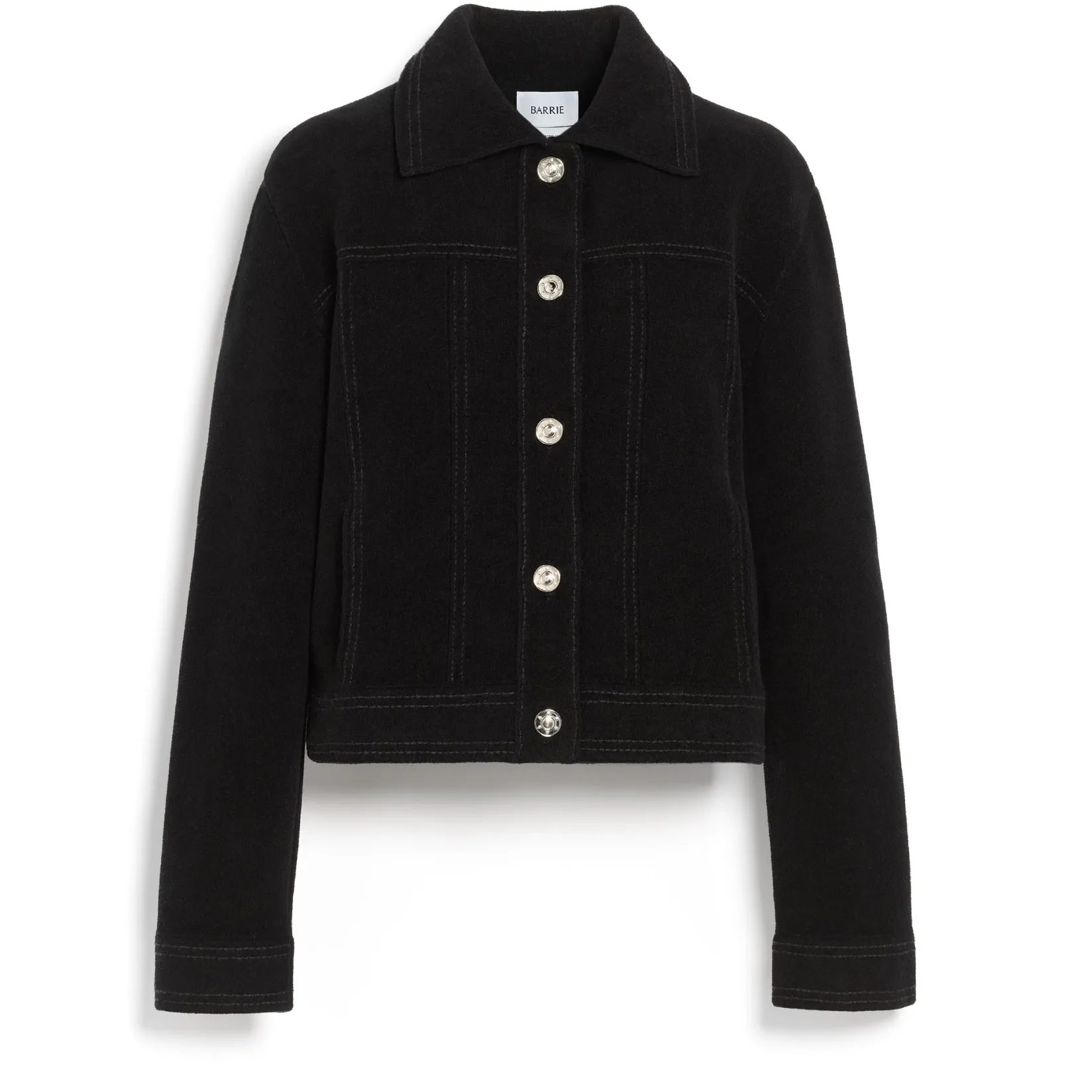 Women Barrie Suede-effect jacket in cashmere and cotton