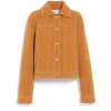 Women Barrie Suede-effect jacket in cashmere and cotton