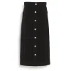 Women Barrie Suede-effect long skirt in cashmere and cotton