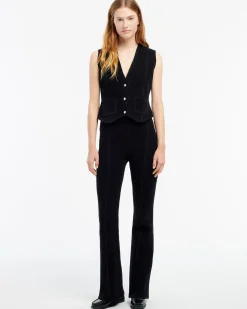 Women Barrie Suede-effect sleeveless jacket in cashmere and cotton