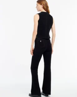 Women Barrie Suede-effect trousers in cashmere and cotton