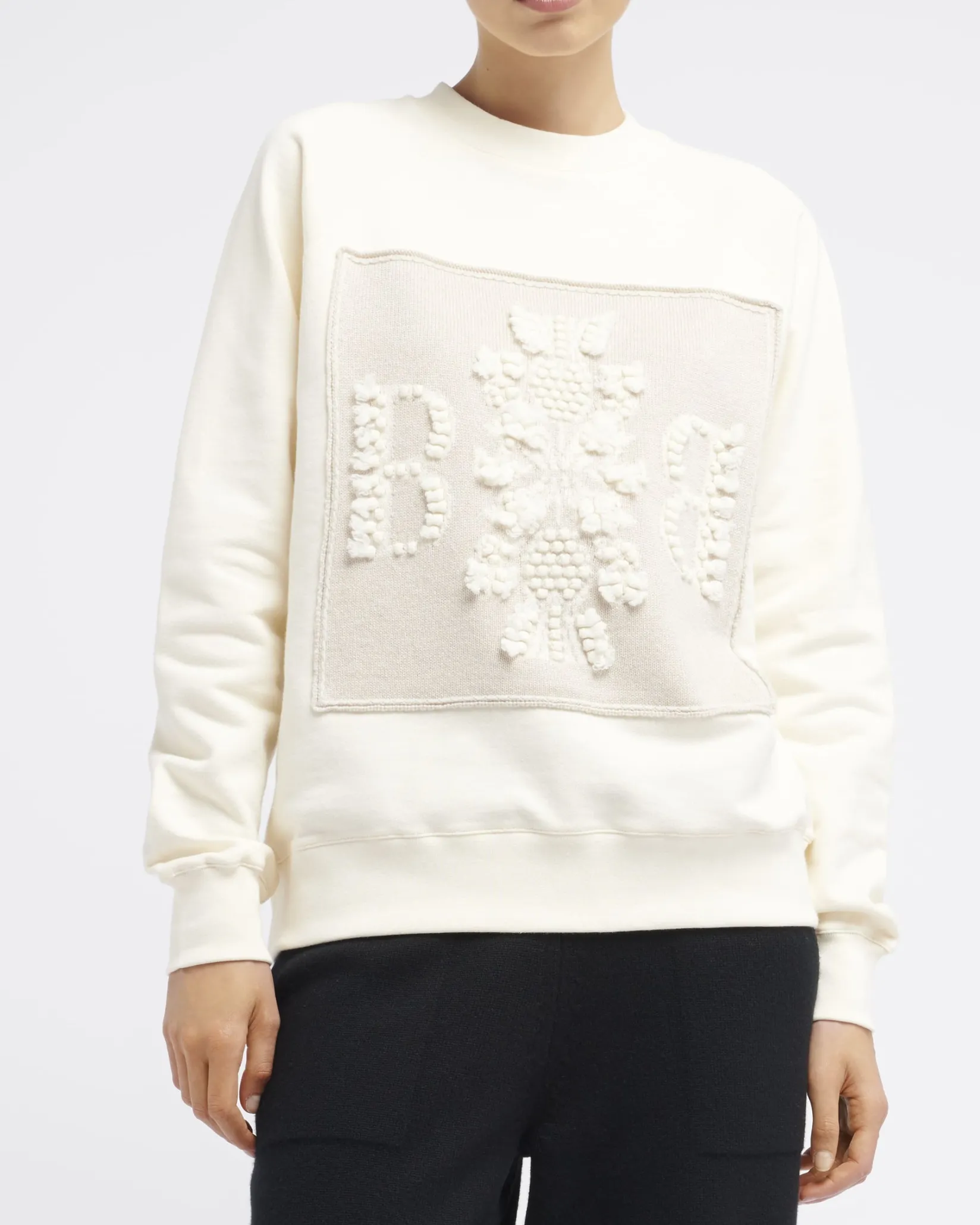 Women Barrie Sweatshirt with logo cashmere patch