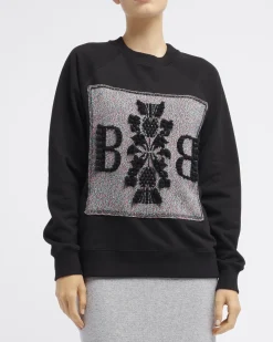 Women Barrie Sweatshirt with logo cashmere patch