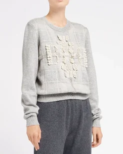 Women Barrie Tartan cashmere jumper with 3D logo