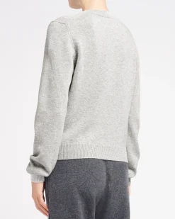 Women Barrie Tartan cashmere jumper with 3D logo