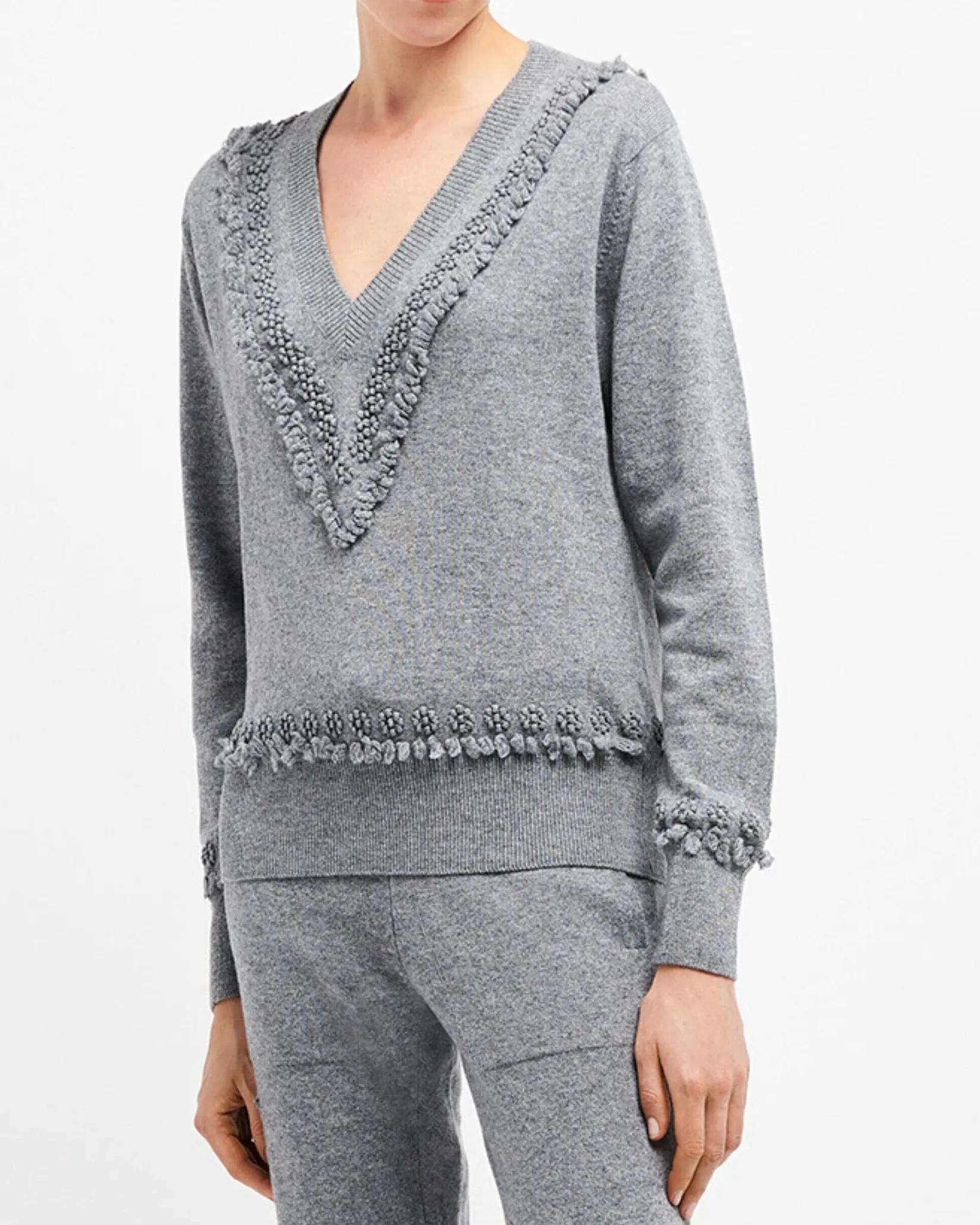 Women Barrie Timeless V-neck cashmere jumper