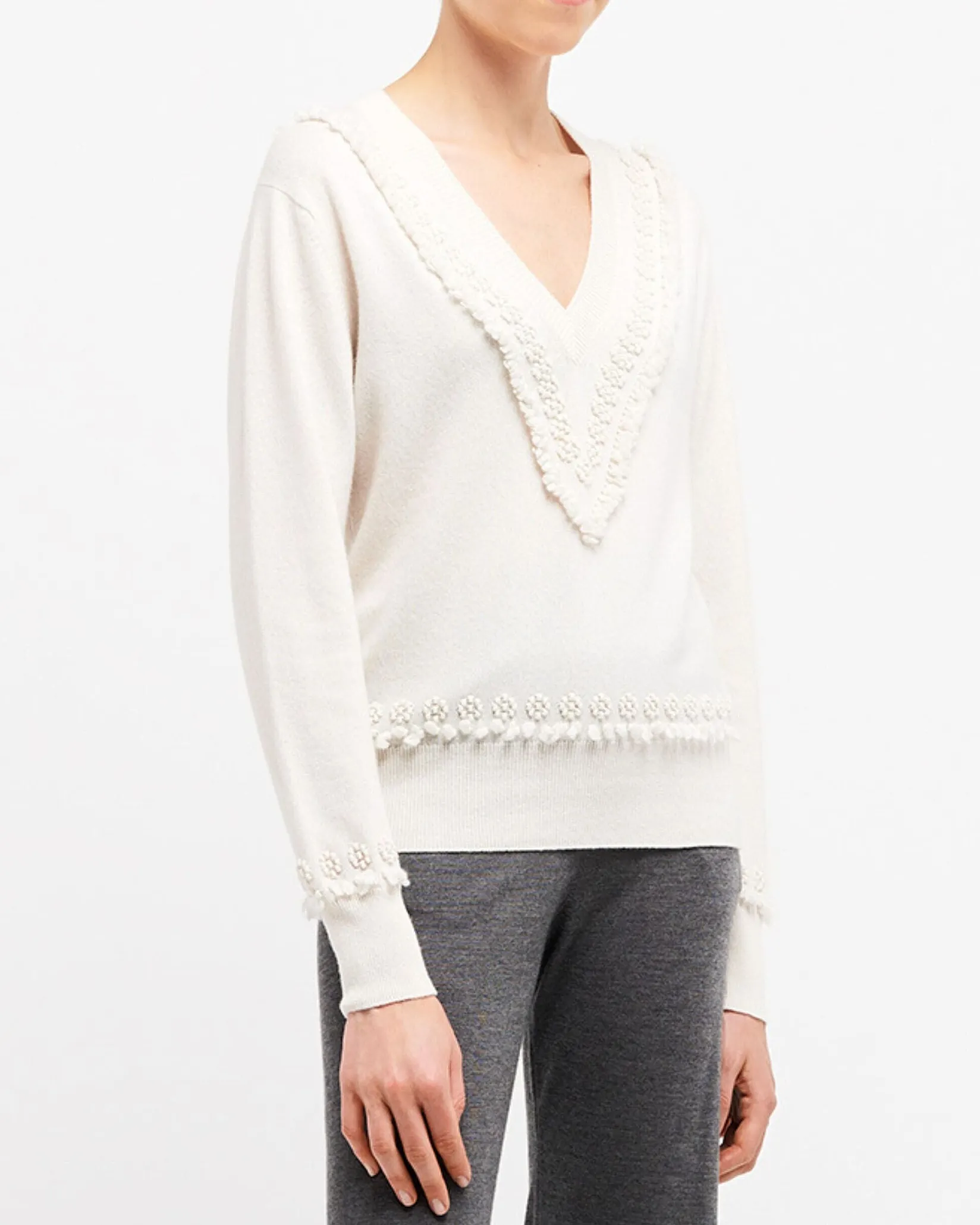 Women Barrie Timeless V-neck cashmere jumper