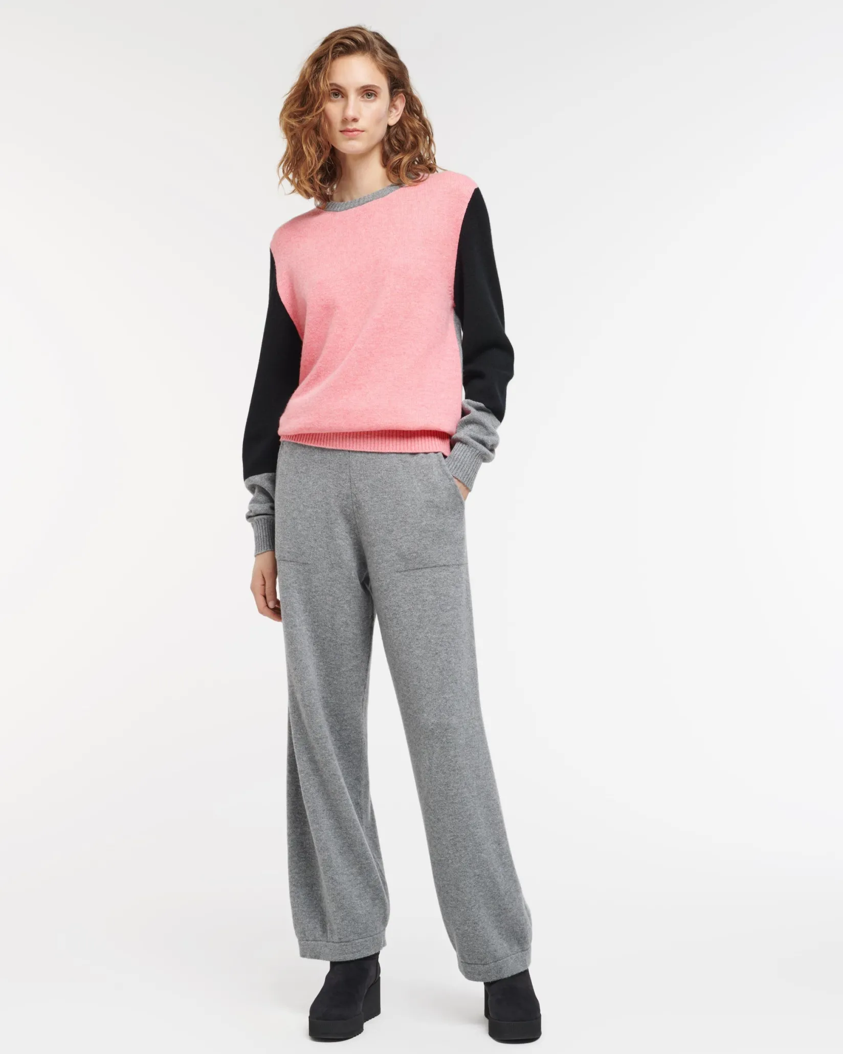 Women Barrie Timeless wide cashmere trousers