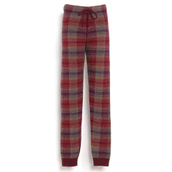 Women Barrie Trousers in cashmere and wool with a tartan motif