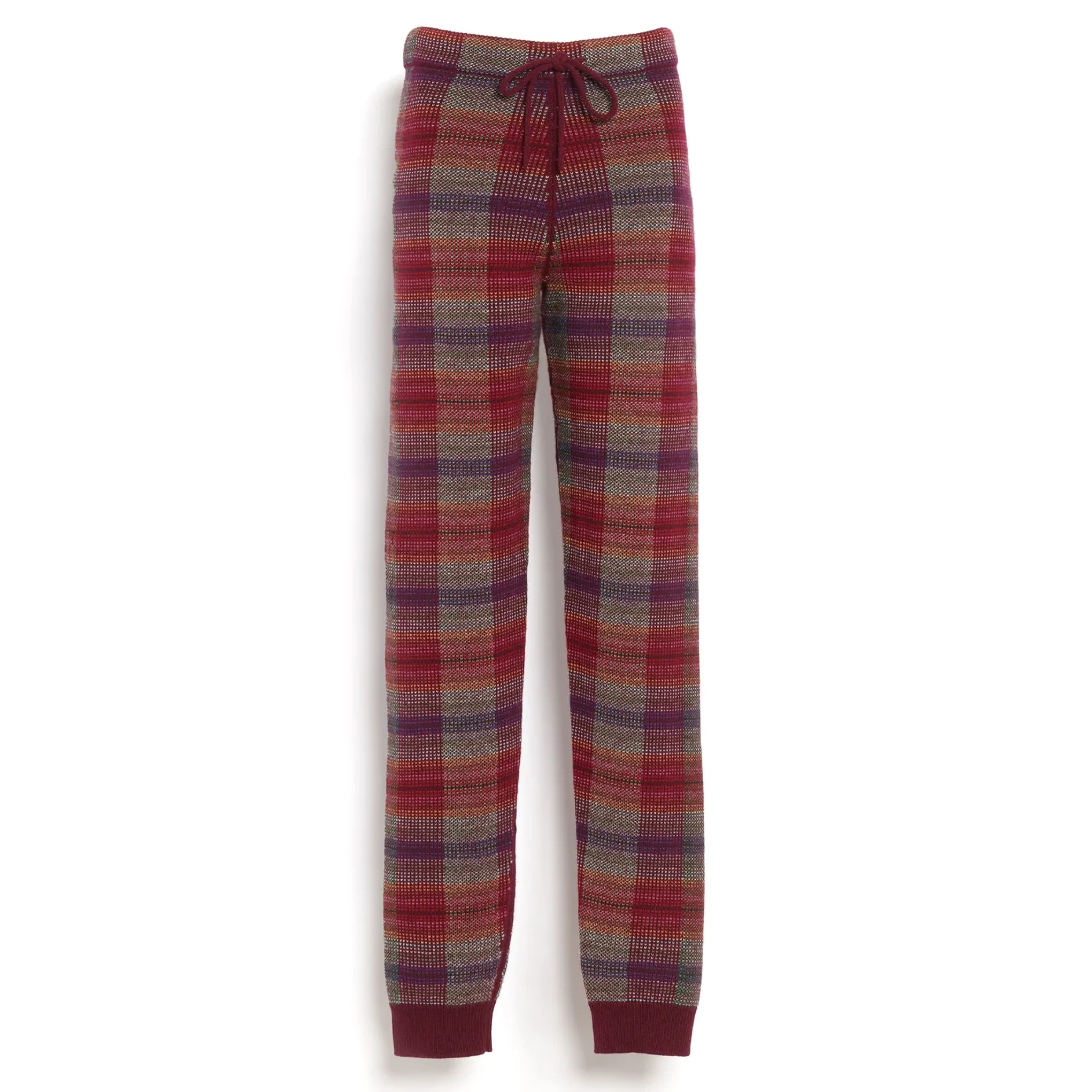 Women Barrie Trousers in cashmere and wool with a tartan motif