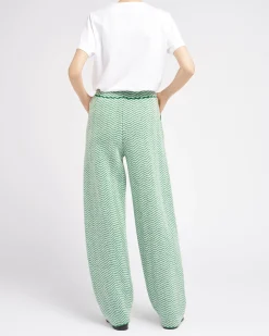 Women Barrie Trousers in cashmere, wool and silk with a chevron motif