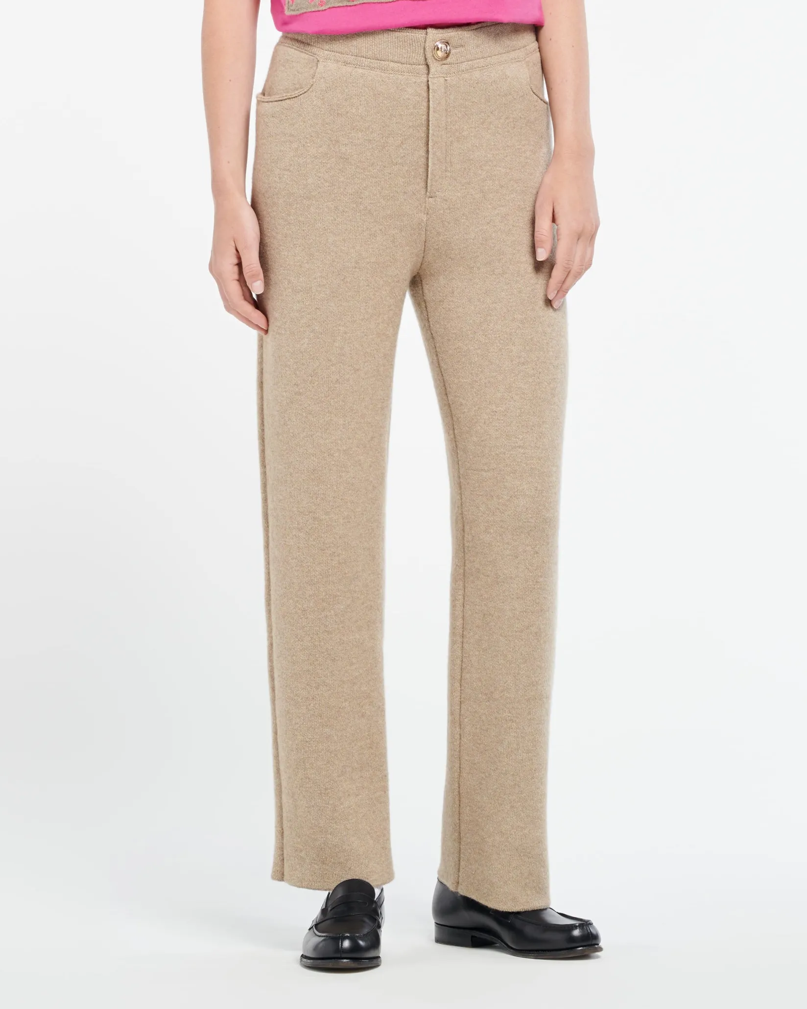 Women Barrie Trousers in chunky-knit cashmere