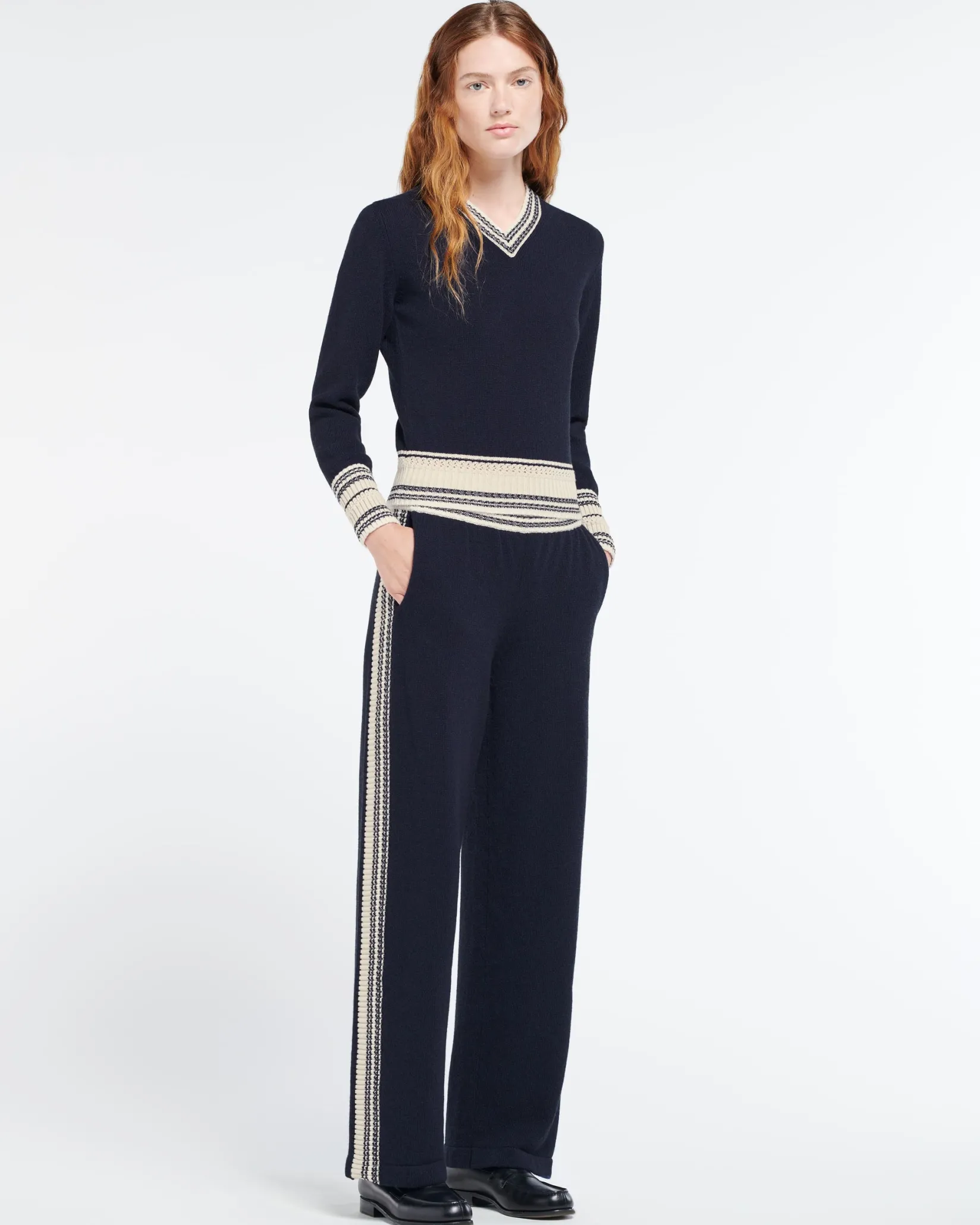 Women Barrie Trousers in marled cashmere