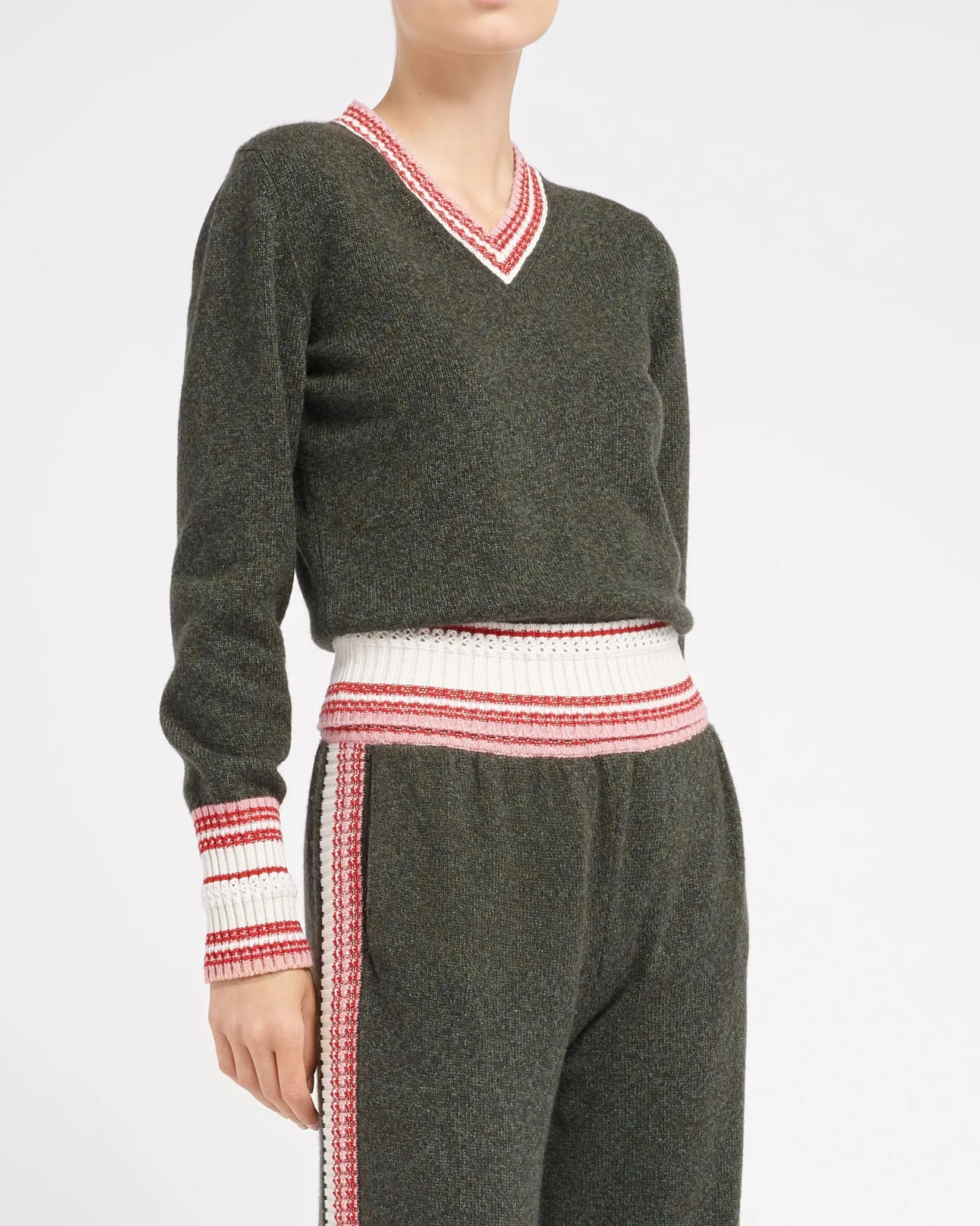 Women Barrie Trousers in marled cashmere