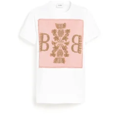 Women Barrie T-shirt with logo cashmere patch