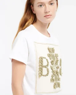 Women Barrie T-shirt with logo cashmere patch
