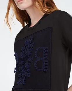 Women Barrie T-shirt with logo cashmere patch