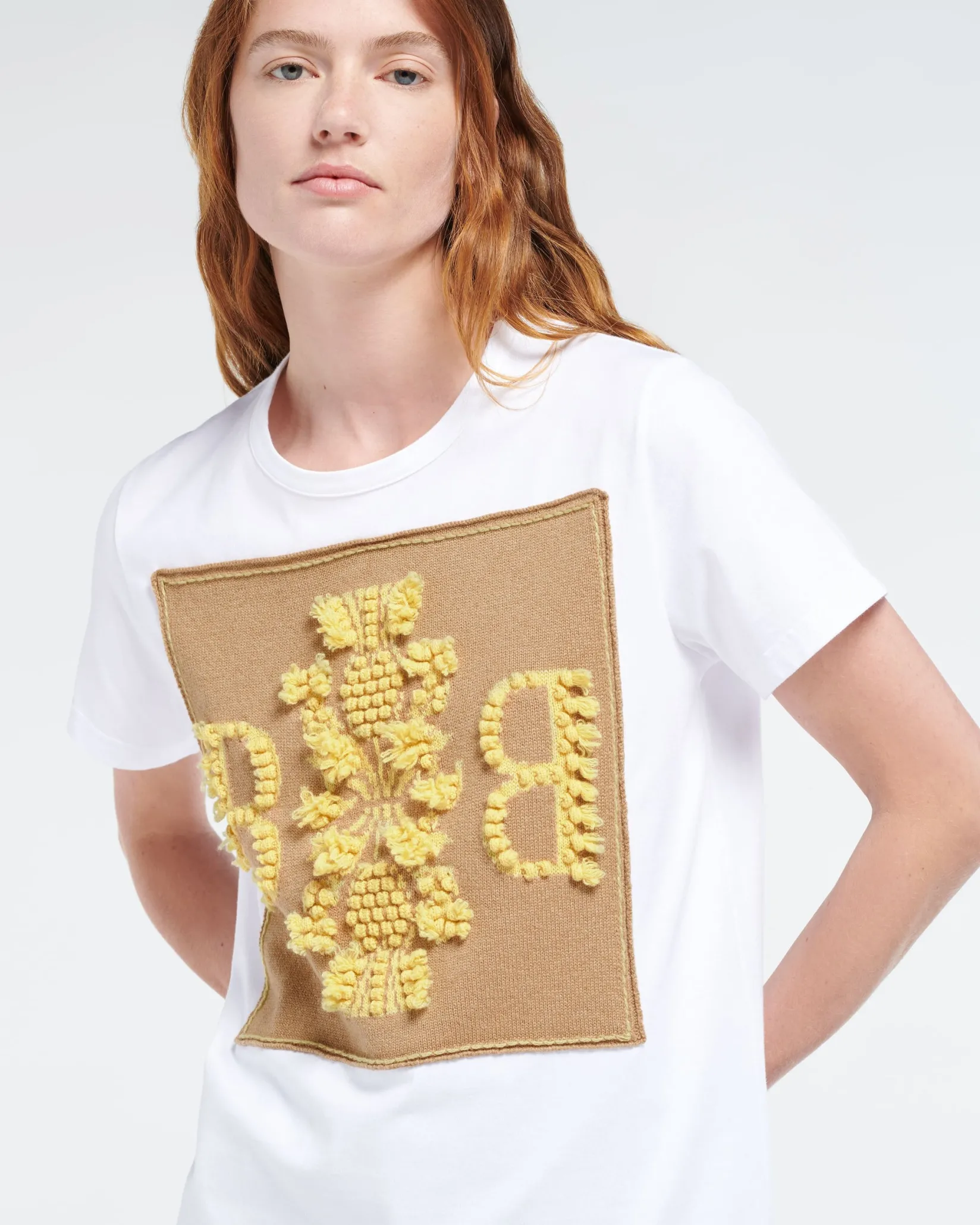 Women Barrie T-shirt with logo cashmere patch