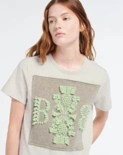 Women Barrie T-shirt with logo cashmere patch