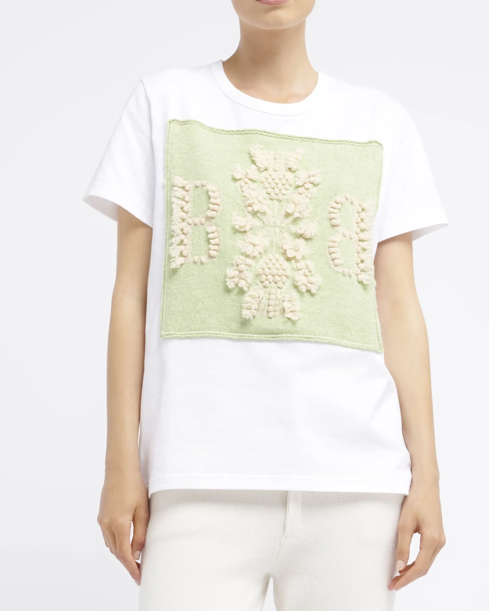 Women Barrie T-shirt with logo cashmere patch