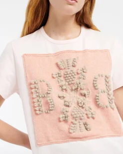 Women Barrie T-shirt with logo cashmere patch