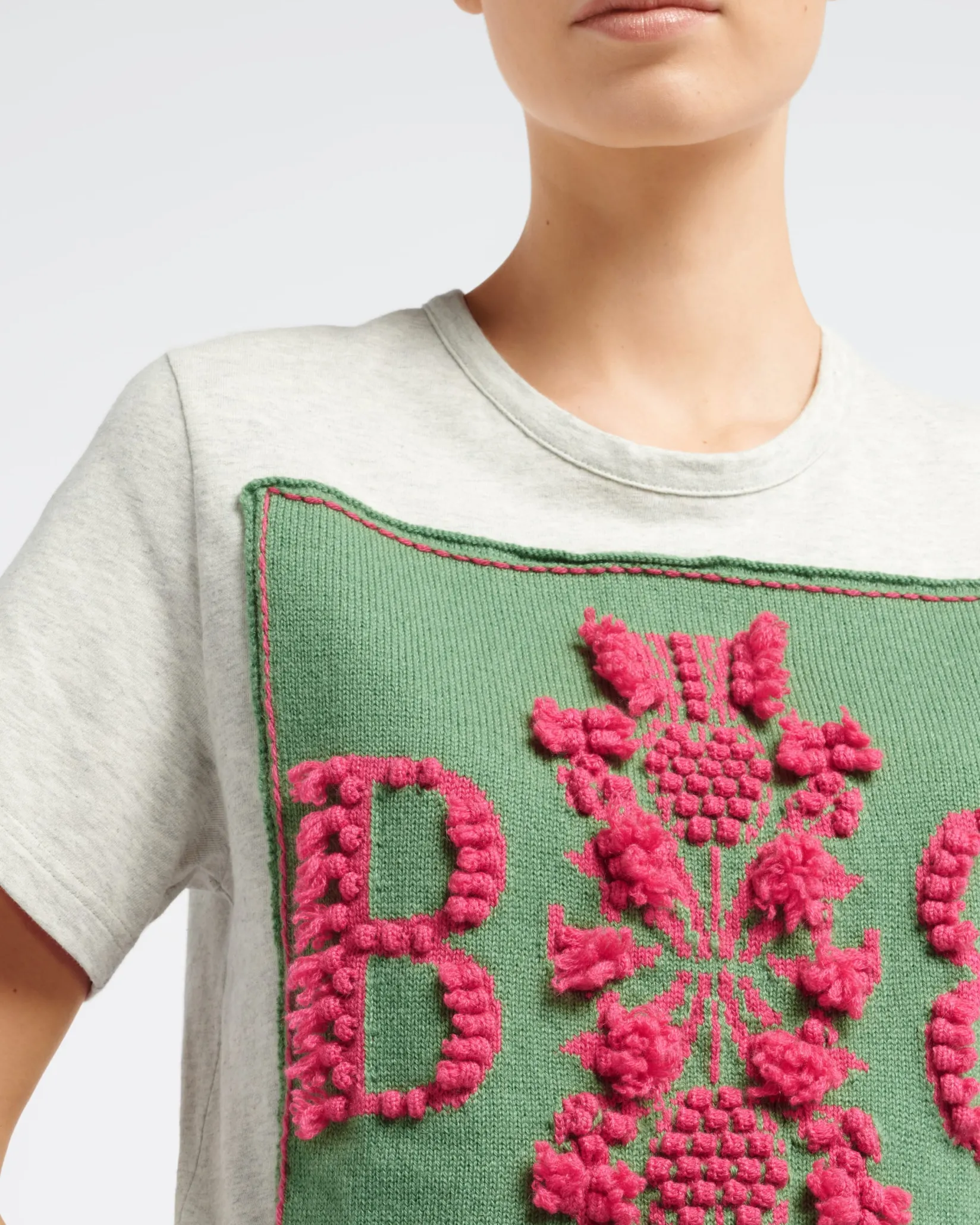 Women Barrie T-shirt with logo cashmere patch