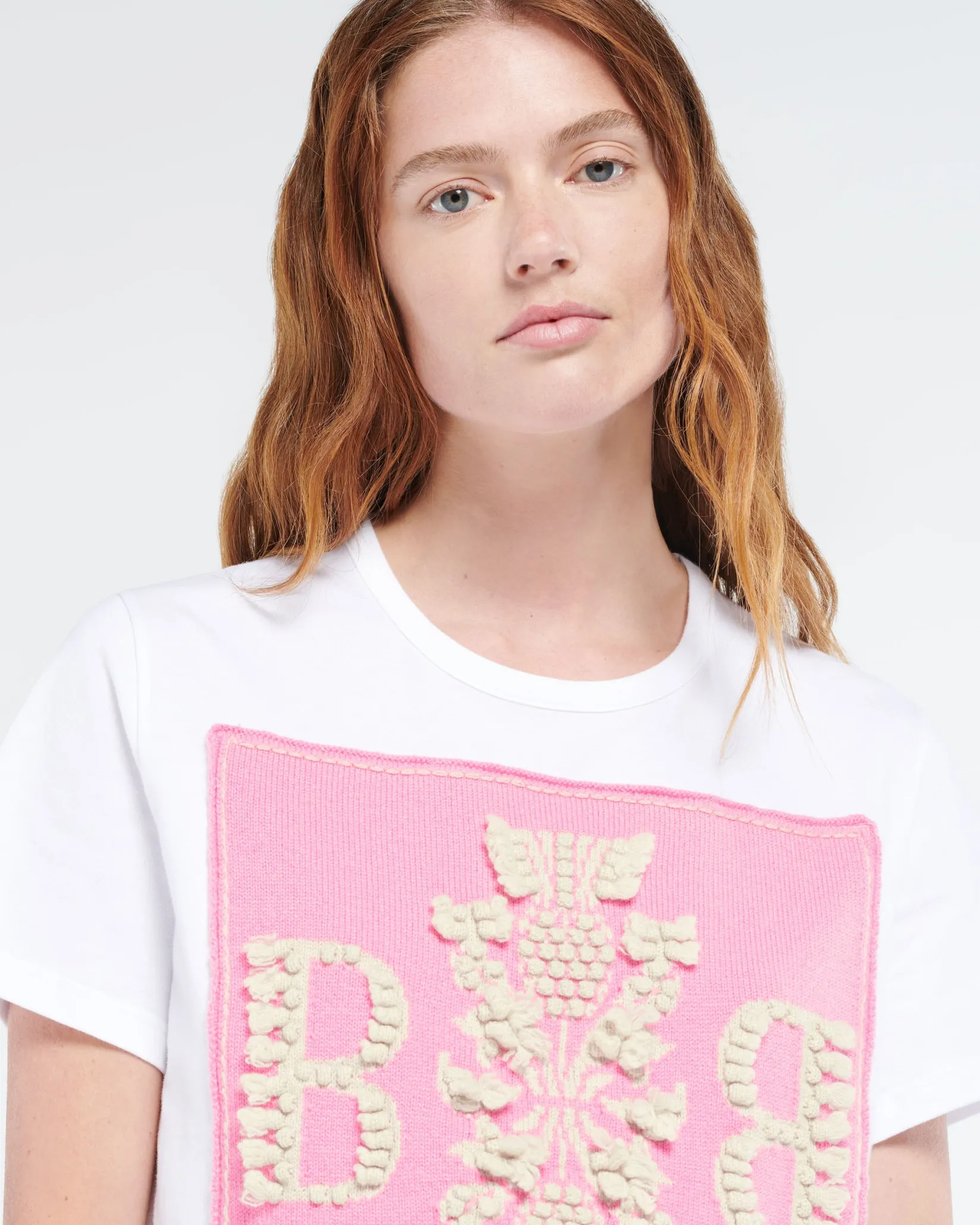 Women Barrie T-shirt with logo cashmere patch