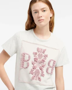 Women Barrie T-shirt with logo cashmere patch