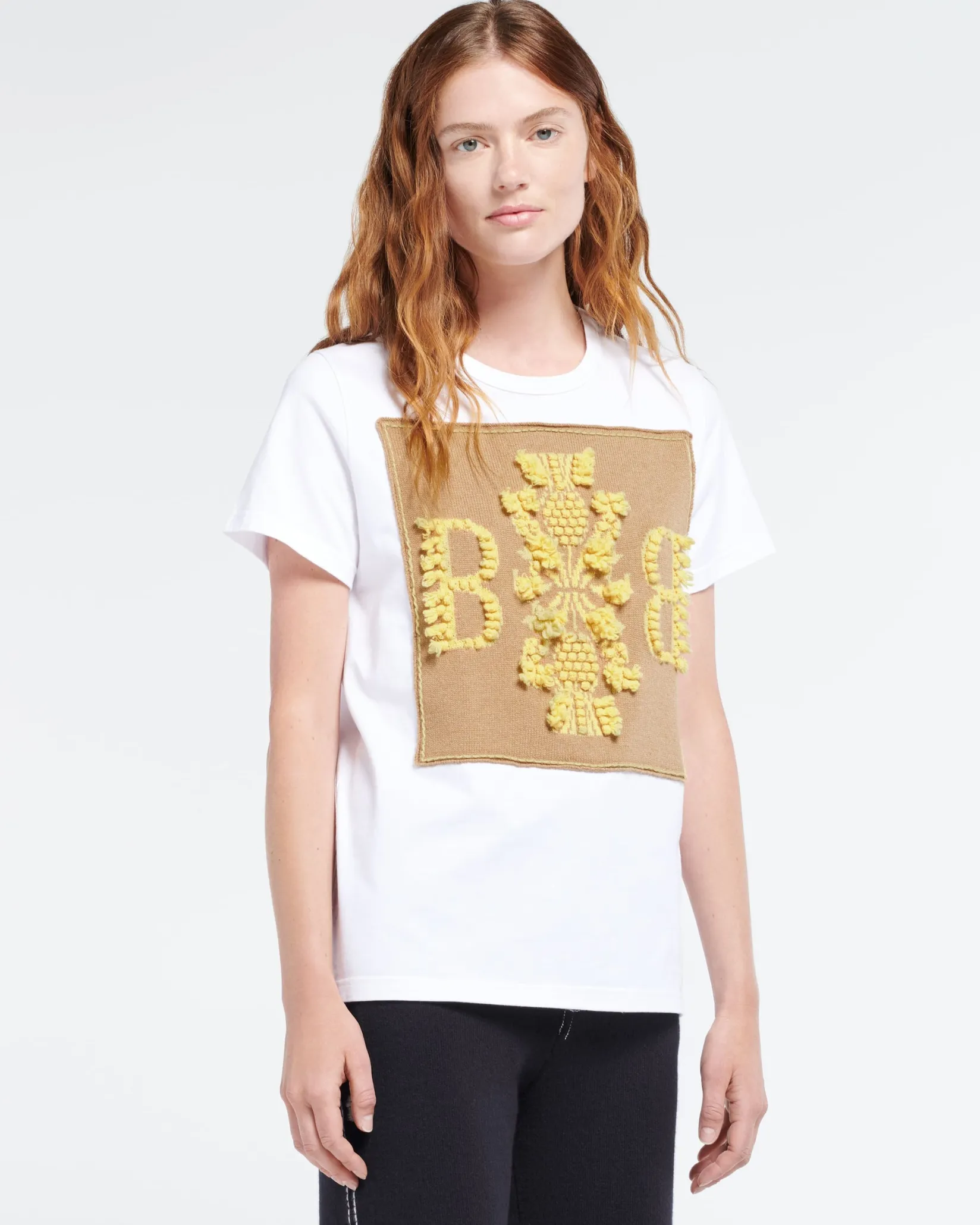 Women Barrie T-shirt with logo cashmere patch