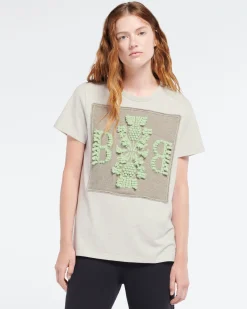 Women Barrie T-shirt with logo cashmere patch