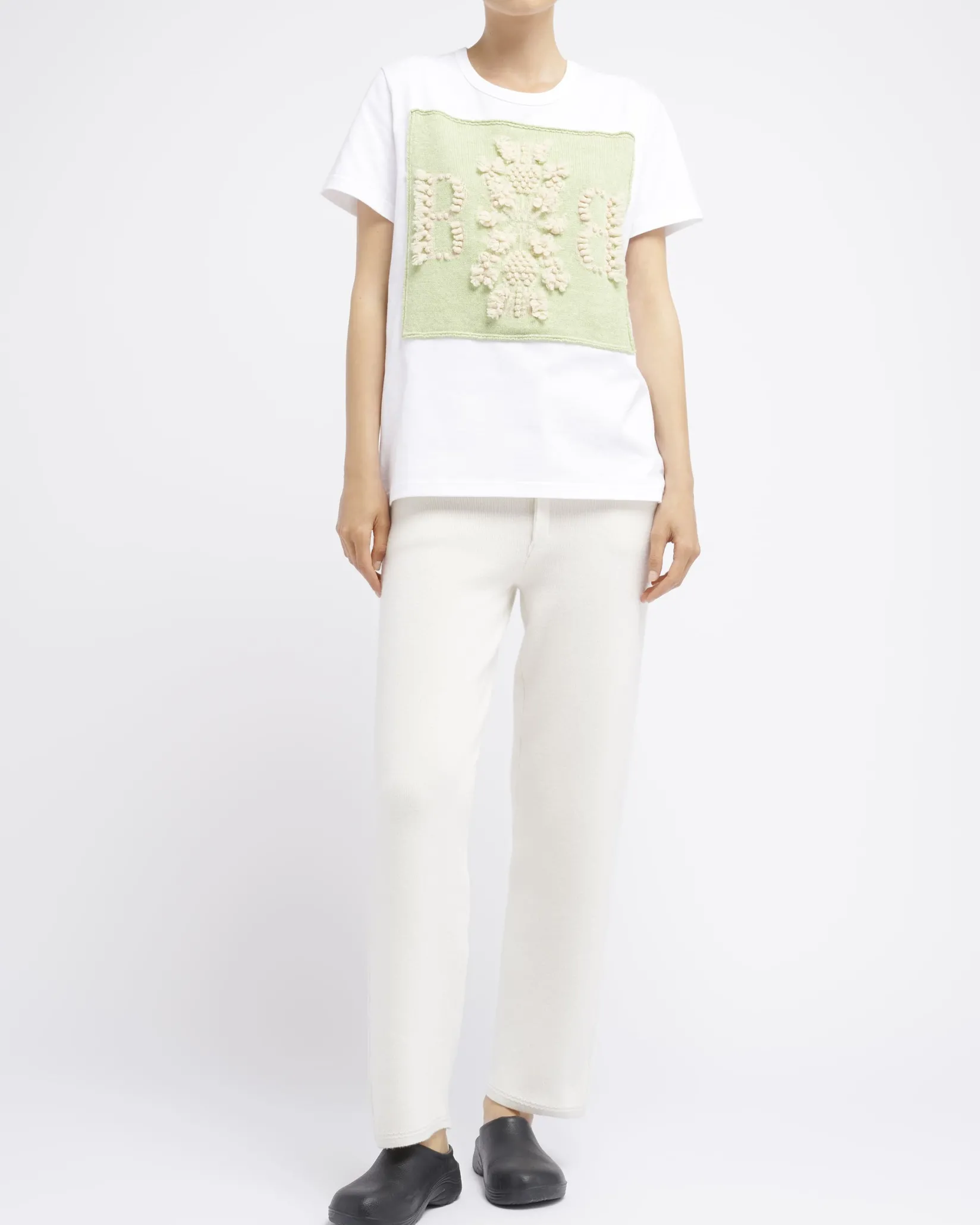Women Barrie T-shirt with logo cashmere patch
