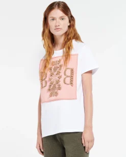 Women Barrie T-shirt with logo cashmere patch