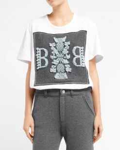 Women Barrie T-shirt with logo cashmere patch