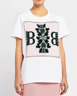 Women Barrie T-shirt with logo cashmere patch