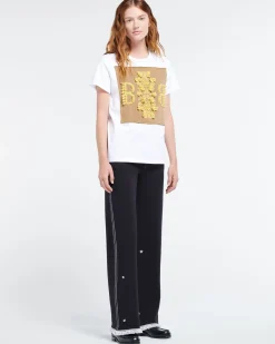 Women Barrie T-shirt with logo cashmere patch