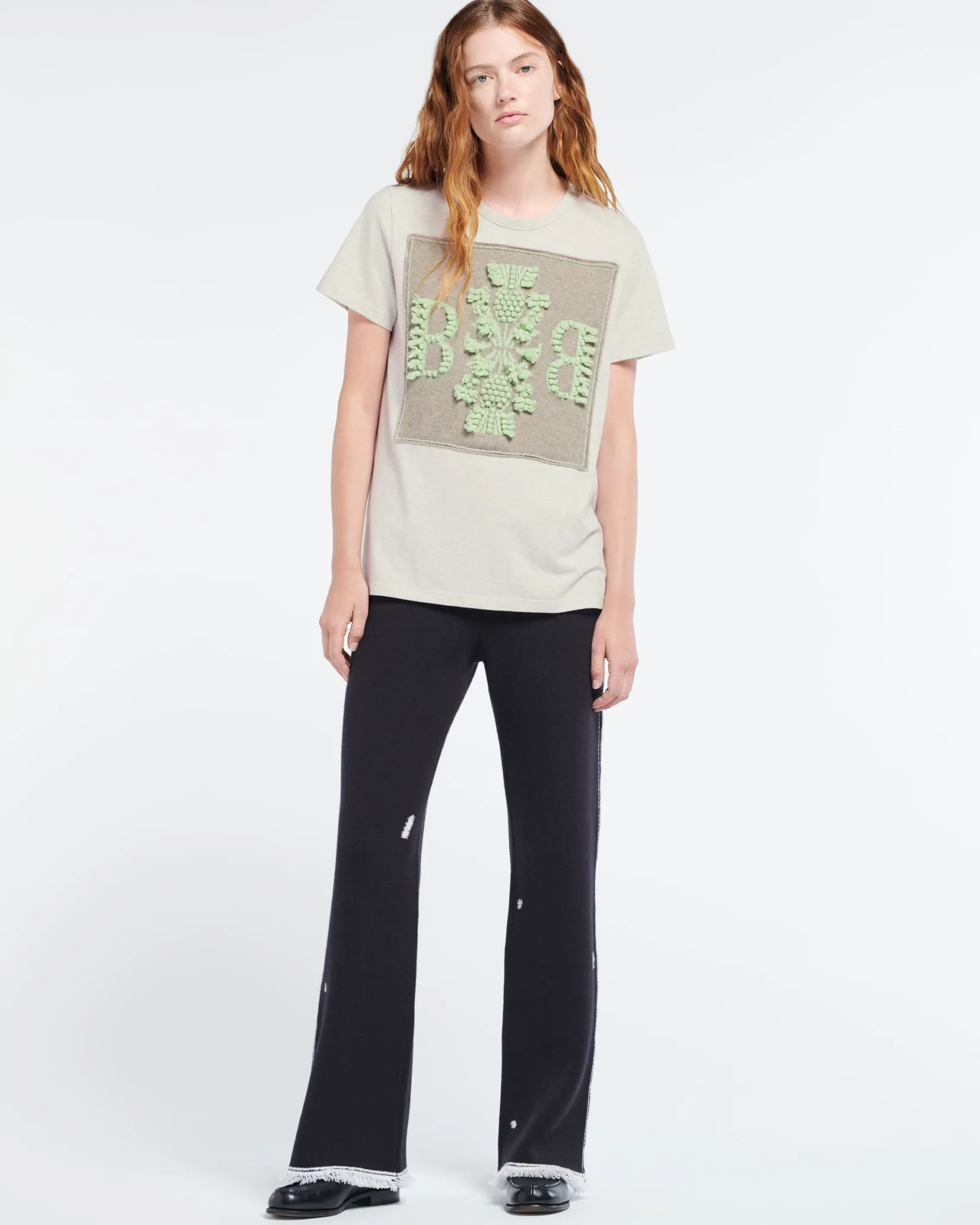 Women Barrie T-shirt with logo cashmere patch