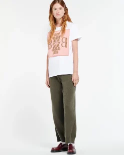 Women Barrie T-shirt with logo cashmere patch