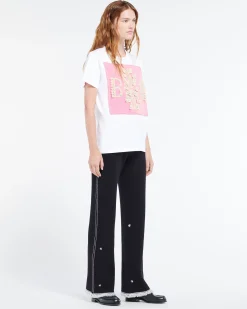 Women Barrie T-shirt with logo cashmere patch