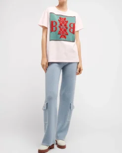 Women Barrie T-shirt with logo cashmere patch