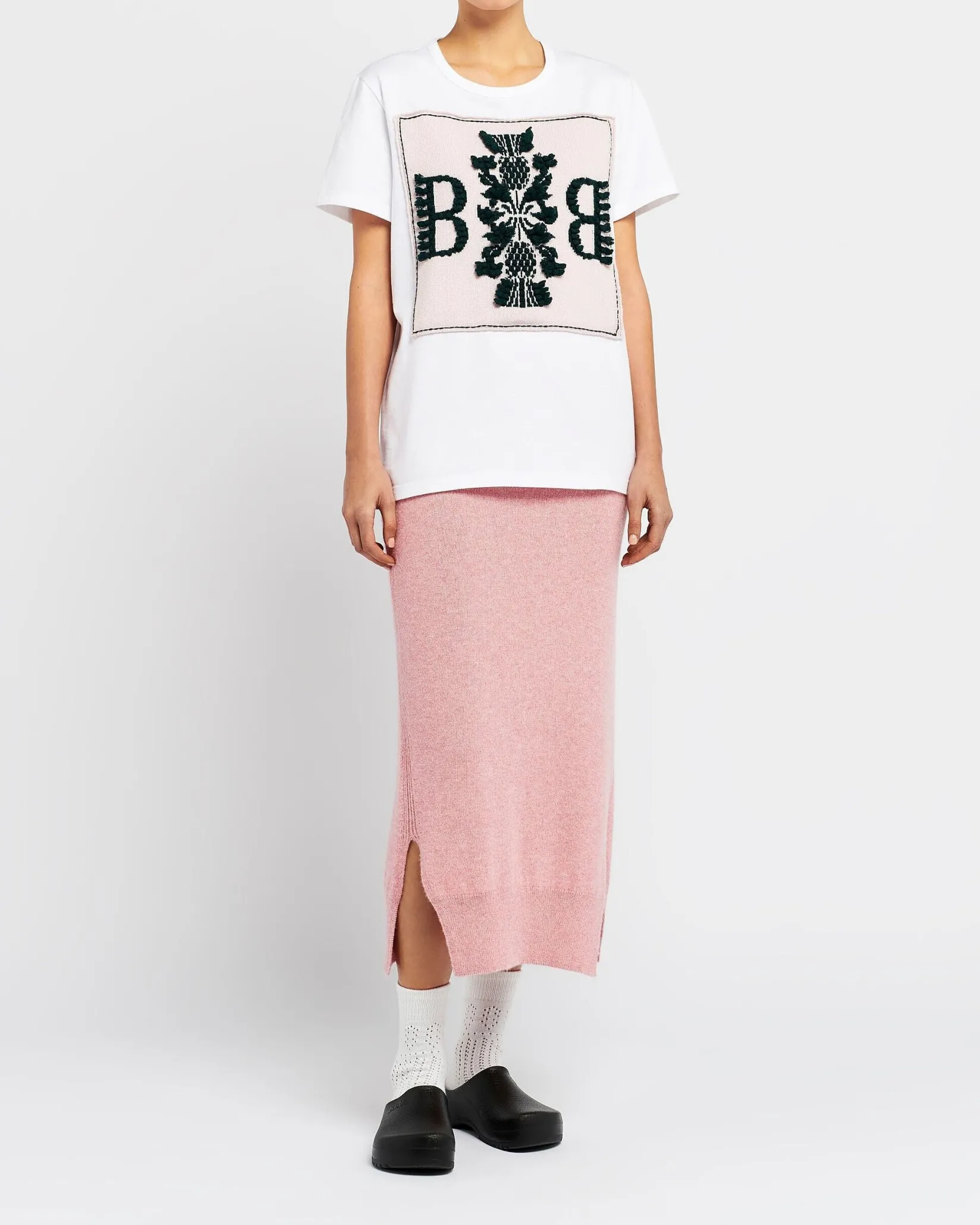 Women Barrie T-shirt with logo cashmere patch