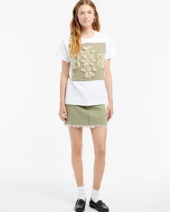 Women Barrie T-shirt with logo cashmere patch
