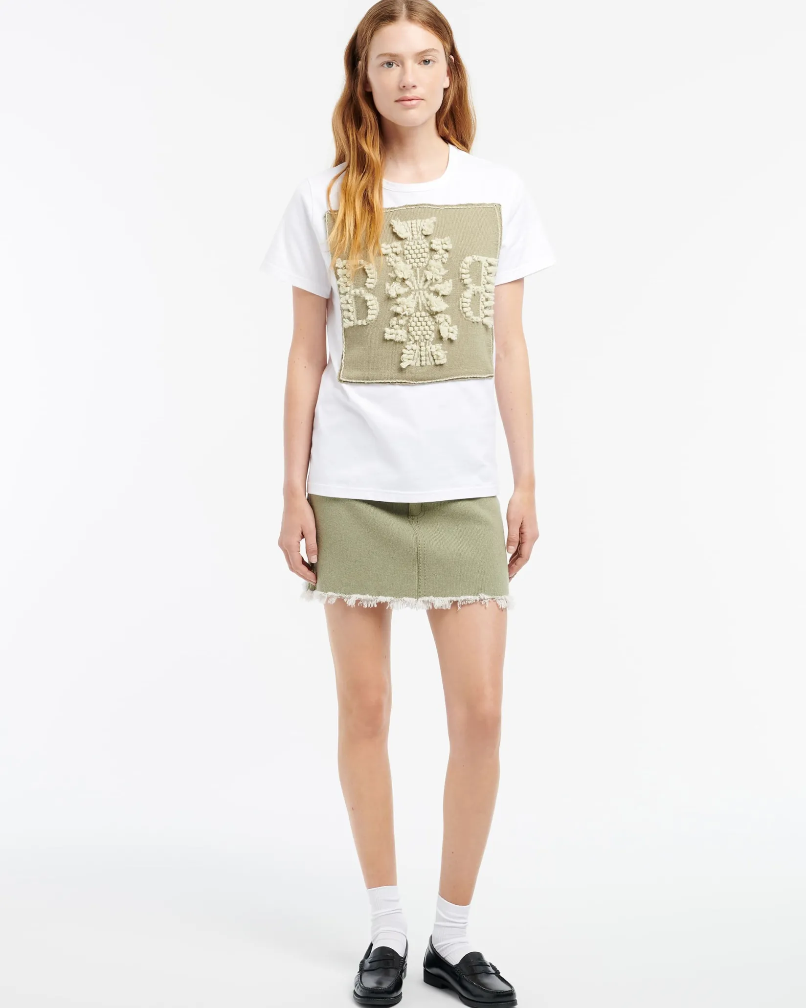 Women Barrie T-shirt with logo cashmere patch