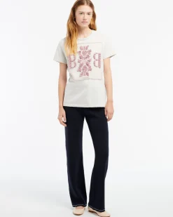 Women Barrie T-shirt with logo cashmere patch