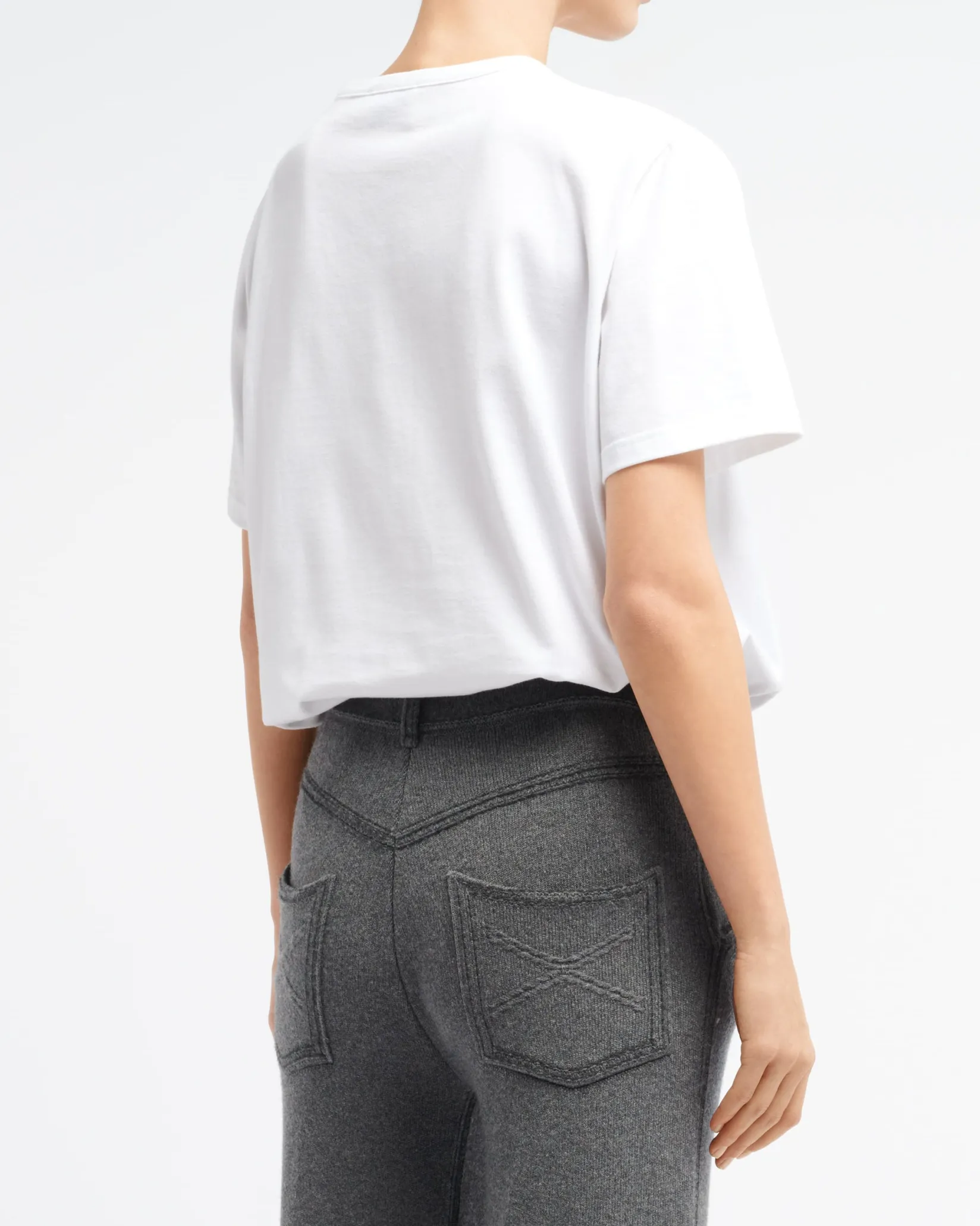 Women Barrie T-shirt with logo cashmere patch