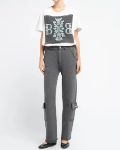 Women Barrie T-shirt with logo cashmere patch