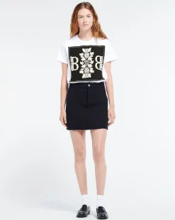Women Barrie T-shirt with logo cashmere patch