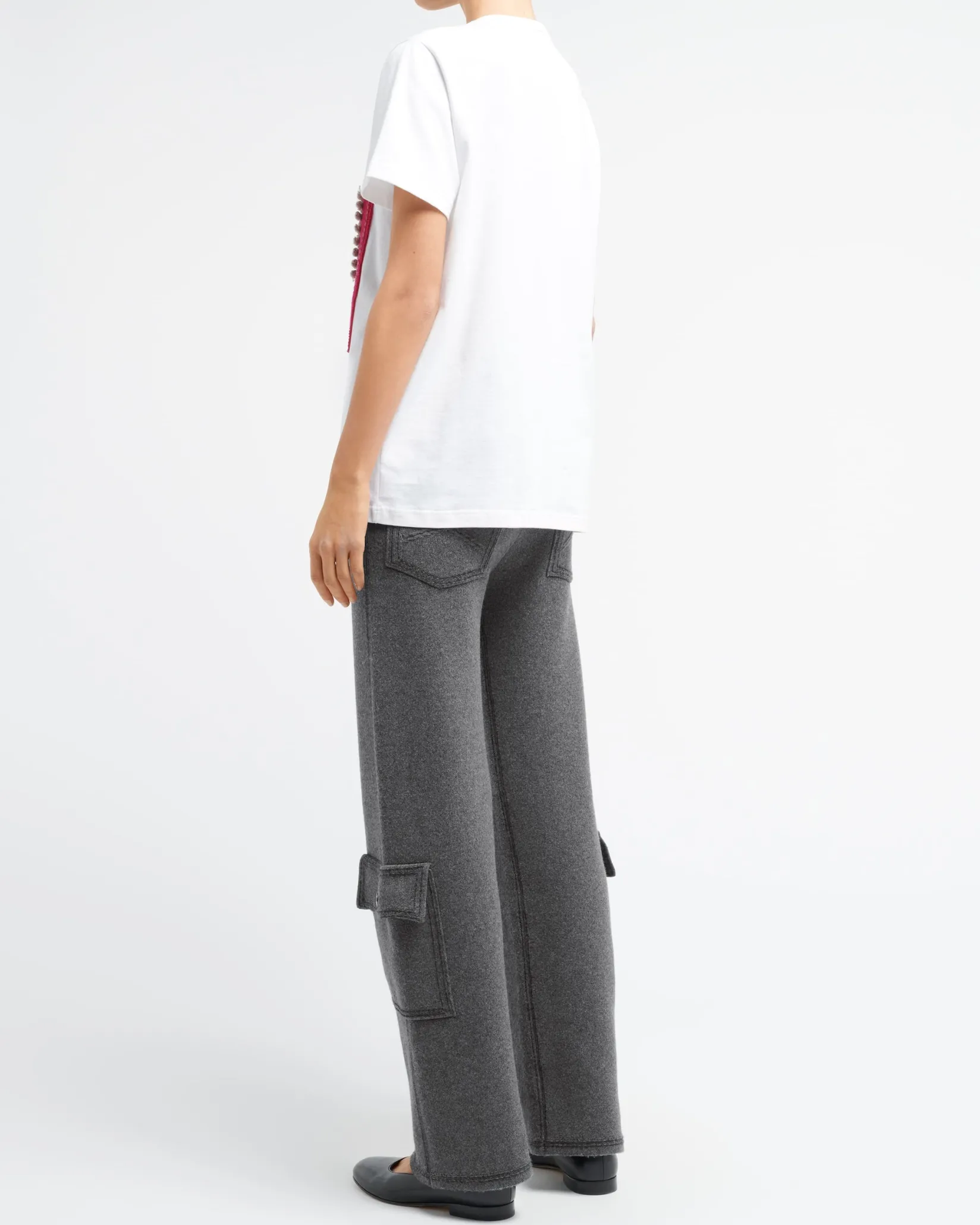 Women Barrie T-shirt with logo cashmere patch