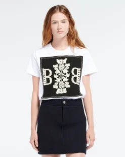 Women Barrie T-shirt with logo cashmere patch