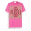 Women Barrie T-Shirt with cashmere houndstooth patch and B logo