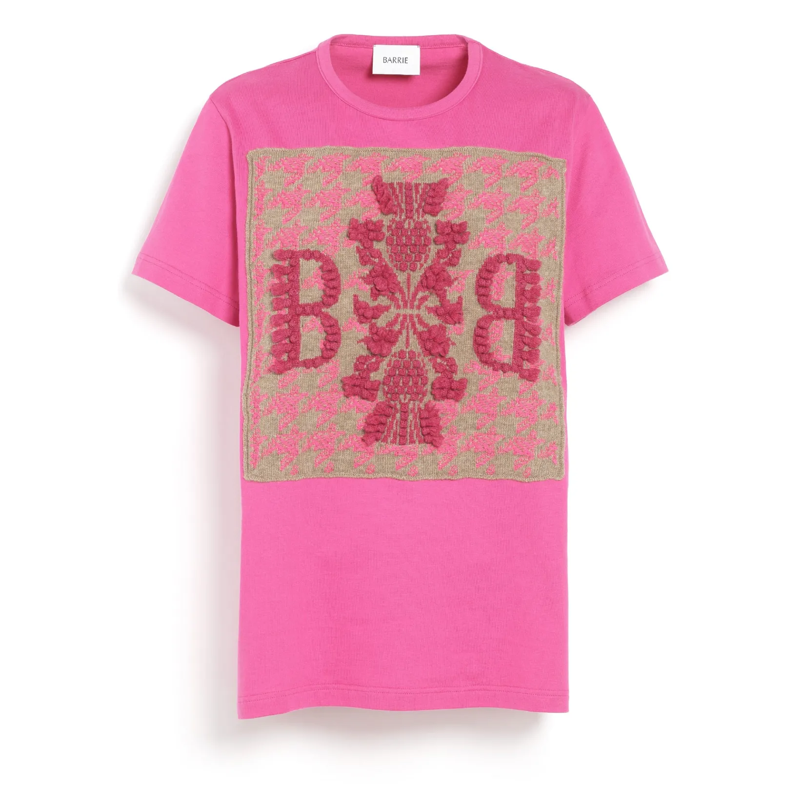 Women Barrie T-Shirt with cashmere houndstooth patch and B logo